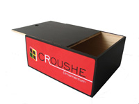 slide lid wooden gift box in black finish